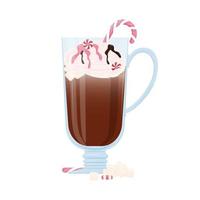 Cocoa drinks with cream and lollipops vector