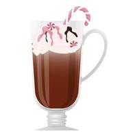 Cocoa with cream in a glass vector