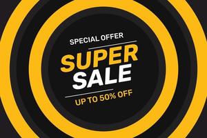 super sale and discount sale promotion banner design premium vector. vector