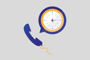 Call duration vector icon design, phone and clock