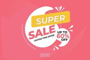 Super sale banner design for vector illustration