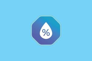 Drop or Humidity icon with percent vector illustration