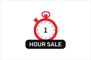 Vector hour sale promotional template with clock