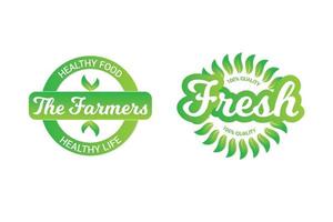 Fresh and natural logo template design. vector