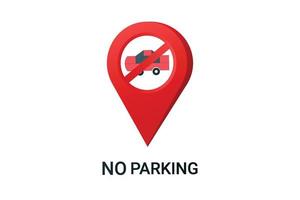 No parking zone with location icon Vector element