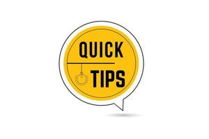 Quick tips, helpful tricks vector element design.