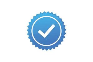 Blue check mark icon. Profile verified badge. vector