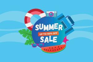 Summer sale banner design for social media post vector