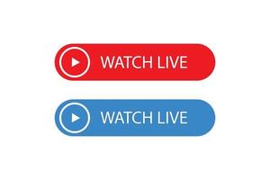 Watch live with play button vector