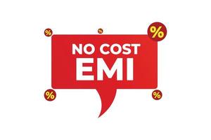 No cost emi payment design vector