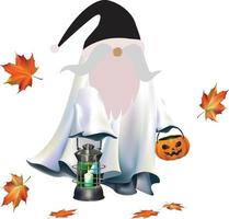 Horror Halloween gnome vector