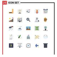 Modern Set of 25 Flat Colors and symbols such as rocket knowledge file education chart Editable Vector Design Elements