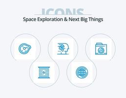 Space Exploration And Next Big Things Blue Icon Pack 5 Icon Design. human. artificial. think. android. paradox vector