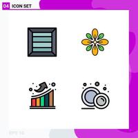 Universal Icon Symbols Group of 4 Modern Filledline Flat Colors of box graph celebrate diwali statistics Editable Vector Design Elements