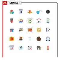 Group of 25 Flat Colors Signs and Symbols for badge recognition satelite image body Editable Vector Design Elements