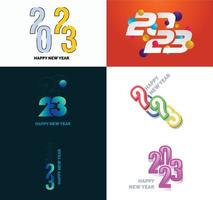 Big Set of 2023 Happy New Year logo text design 2023 number design template vector