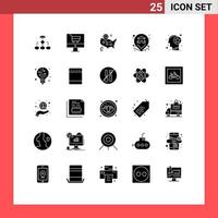 Set of 25 Commercial Solid Glyphs pack for home pin ecommerce location map Editable Vector Design Elements