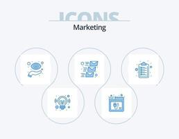 Marketing Blue Icon Pack 5 Icon Design. email message. mail. website. email. view vector