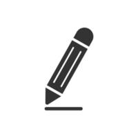 Pencil icon in flat style. Pen vector illustration on white isolated background. Drawing business concept.