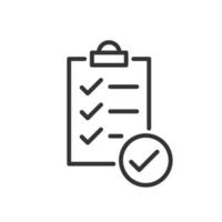 To do list icon in flat style. Document checklist vector illustration on white isolated background. Notepad check mark business concept.