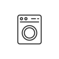 Washing machine icon in flat style. Washer vector illustration on white isolated background. Laundry business concept.