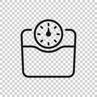 Scale icon in flat style. Balance vector illustration on white isolated background. Comparison business concept.