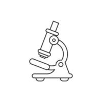 icono de microscopio en estilo plano. Ilustración de vector de lupa de laboratorio sobre fondo aislado. concepto de negocio de signo de instrumento de biología.