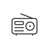 icono de radio en estilo plano. Ilustración de vector de transmisión fm sobre fondo blanco aislado. concepto de negocio de radiodifusión.