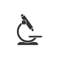 Microscope icon in flat style. Laboratory magnifier vector illustration on isolated background. Biology instrument sign business concept.