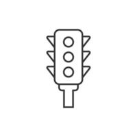 Semaphore icon in flat style. Traffic light vector illustration on white isolated background. Crossroads business concept.