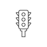 Semaphore icon in flat style. Traffic light vector illustration on white isolated background. Crossroads business concept.