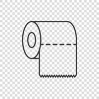 Toilet paper icon in flat style. Clean vector illustration on isolated background. WC restroom sign business concept.