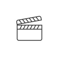 Film icon in flat style. Movie vector illustration on white isolated background. Clapper video business concept.