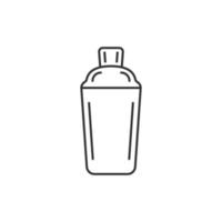 Shaker cocktail icon in flat style. Alcohol bottle vector illustration on white isolated background. Bar drink business concept.