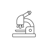 Microscope icon in flat style. Laboratory magnifier vector illustration on isolated background. Biology instrument sign business concept.