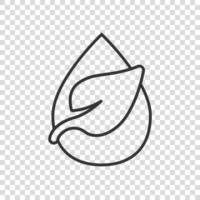 icono de agua de gota natural en estilo plano. ilustración de vector líquido sobre fondo blanco aislado. concepto de negocio de gotas.