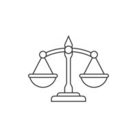 Scales icon in flat style. Libra vector illustration on isolated background. Mass comparison sign business concept.