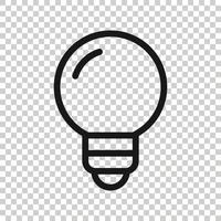 Light bulb icon in flat style. Lightbulb vector illustration on white isolated background. Lamp idea business concept.