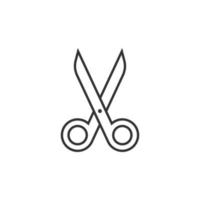 Scissor icon in flat style. Cut equipment vector illustration on white isolated background. Cutter business concept.