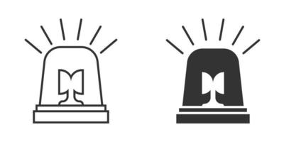 Emergency alarm icon in flat style. Alert lamp vector illustration on isolated background. Police urgency sign business concept.