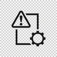 Document error icon in flat style. Broken report vector illustration on white isolated background. Damaged business concept.