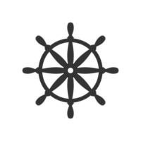 Helm wheel icon in flat style. Navigate steer vector illustration on white isolated background. Ship drive business concept.