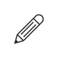 Pencil icon in flat style. Pen vector illustration on white isolated background. Drawing business concept.