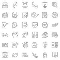 Approve icon set in flat style. Check mark vector illustration on white isolated background. Tick accepted business concept.