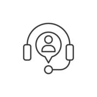 Helpdesk icon in flat style. Headphone vector illustration on white isolated background. Chat operator business concept.