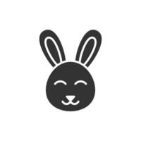 Rabbit icon in flat style. Bunny vector illustration on white isolated background. Happy easter business concept.