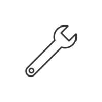 Wrench icon in flat style. Spanner key vector illustration on white isolated background. Repair equipment business concept.