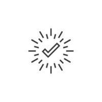 Check mark sign icon in flat style. Confirm button vector illustration on white isolated background. Accepted business concept.