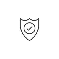Shield with check mark icon in flat style. Protect vector illustration on white isolated background. Checkmark guard business concept.