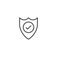 Shield with check mark icon in flat style. Protect vector illustration on white isolated background. Checkmark guard business concept.